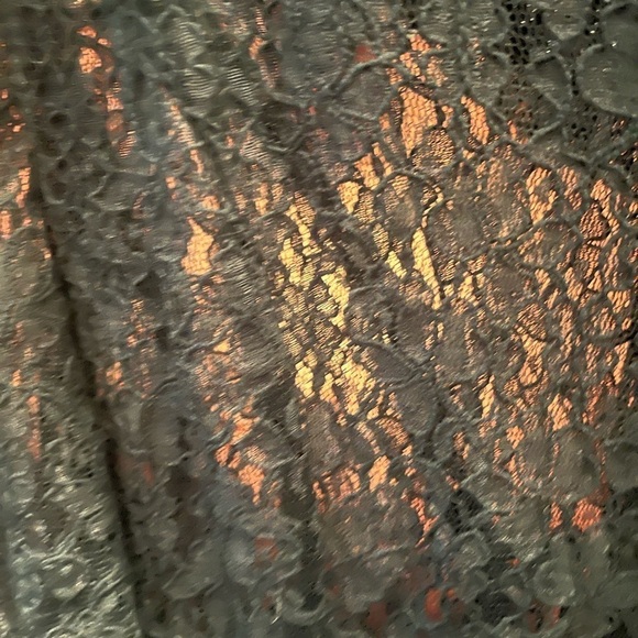 Dress By Choice California Green Lace See Thru Tie Back Sz 5 Long Sleeve - Picture 7 of 9